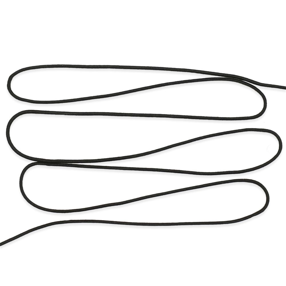 Резинка шляпная (шнур эластичный) ⌀1.0 мм / 30 метров, 0370-1100, цв.черный