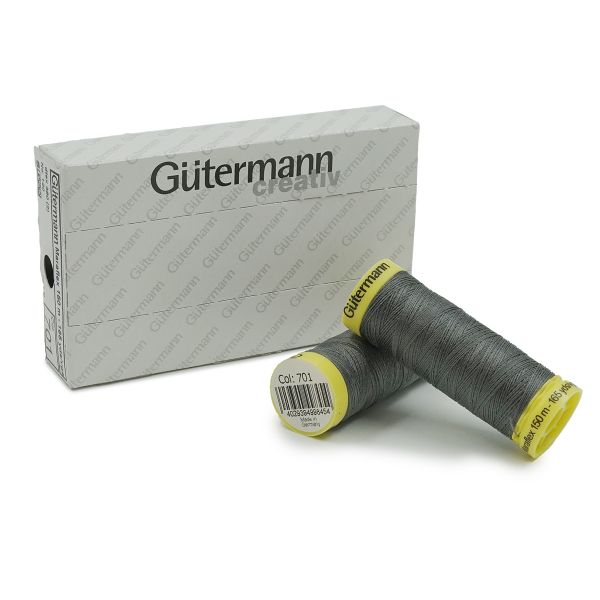 Нитки для трикотажа Gutermann Maraflex, 150м, 702 мышино-серый, 5 катушек