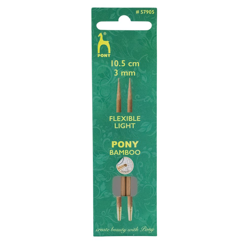 Спицы съемные Pony Bamboo ⌀3.0 мм, 10.5 см, бамбук, 2 шт, 57905