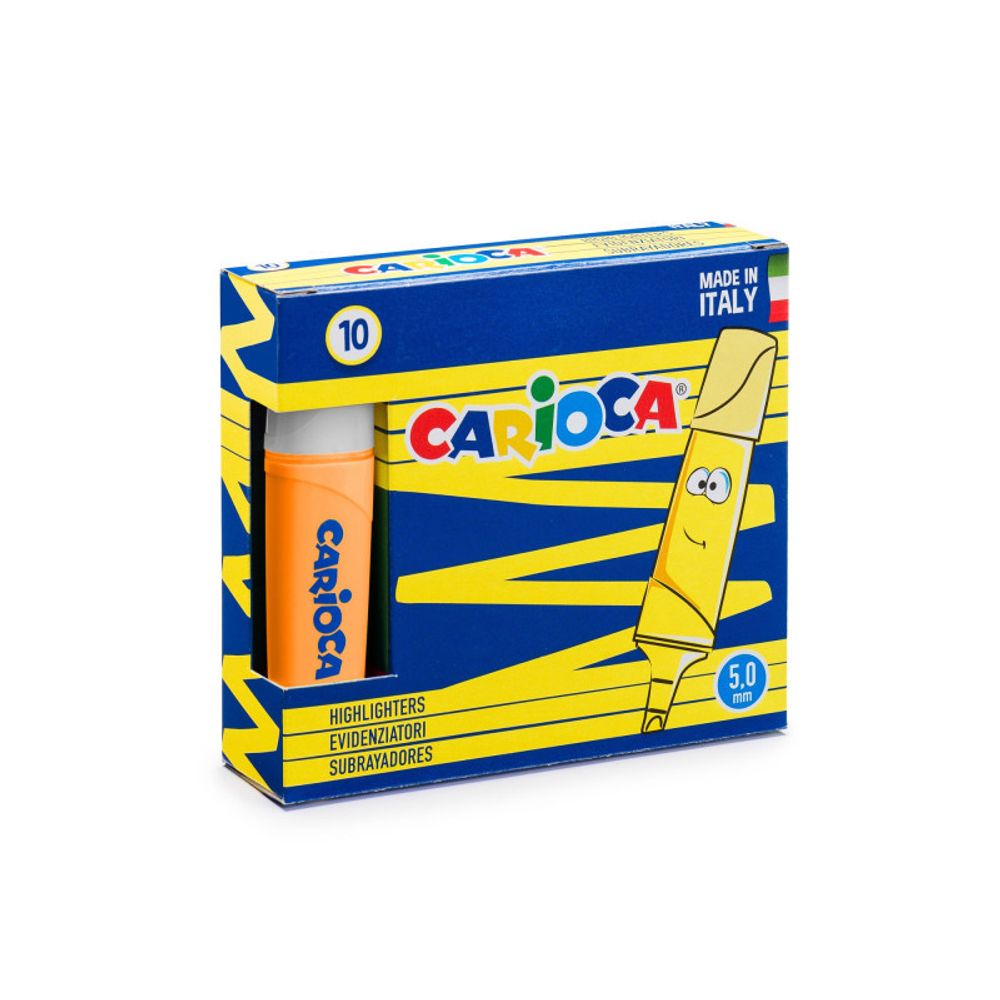 Текстовыделители Memolight 5 мм, перо круглое, 10 шт, 42875/35 оранжевый, Carioca