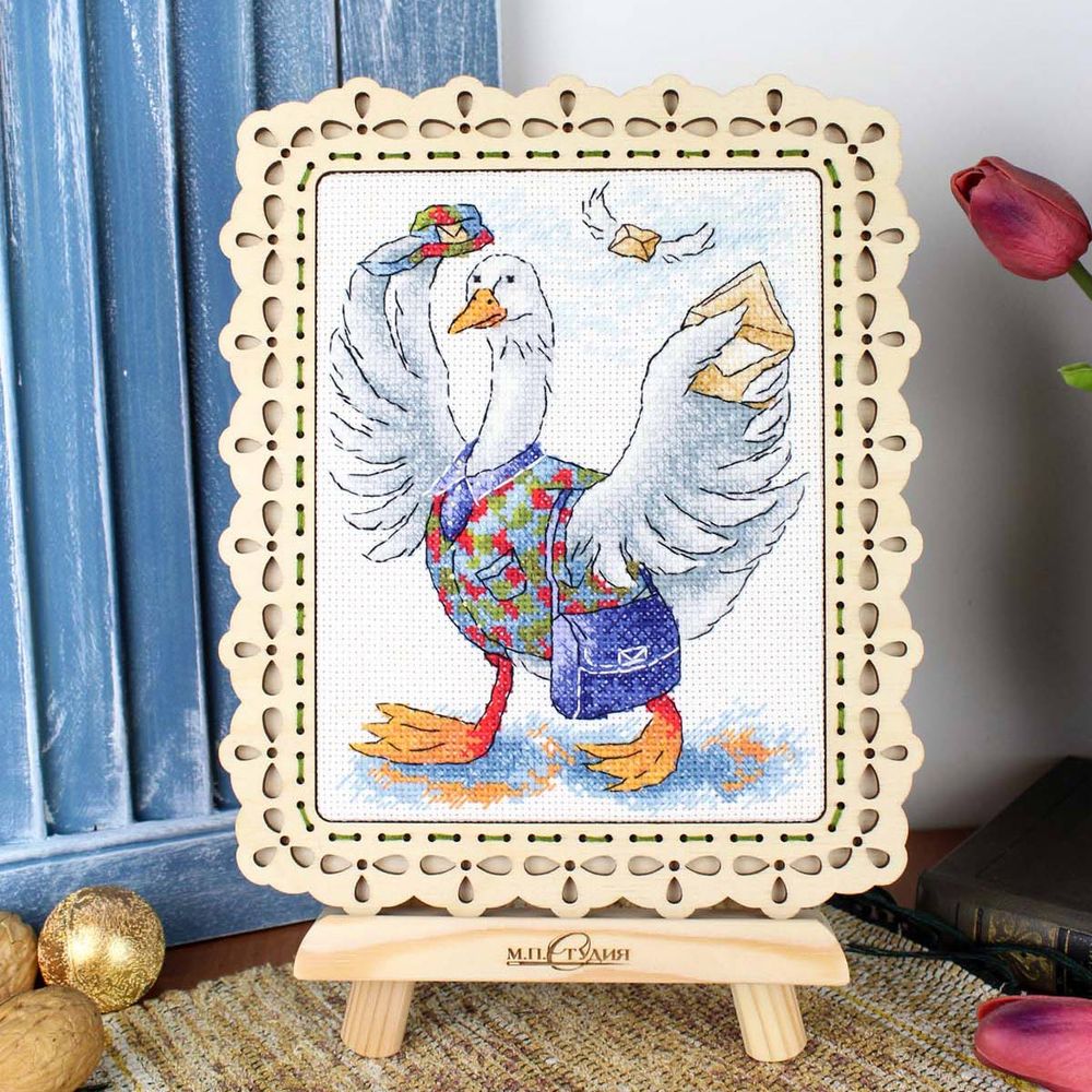 Набор для вышивания нитками МП Студия, Хорошие вести 18х13см