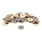 Пуговицы 4 прокола 36L (23мм), пластик (Beige/G бежевый с золотом), RBz-93, 36 шт