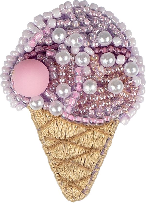 Набор для вышивания бисером Klart, Брошь. Мороженое, 3.5х5 см