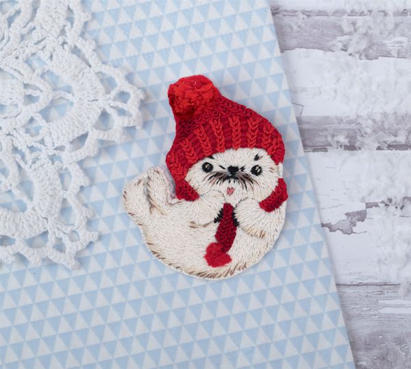 Набор для вышивания нитками Panna, Живая картина, брошь Белек в шапочке, 5х6 см