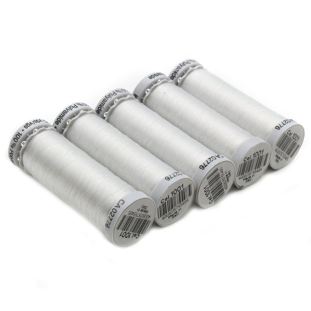 Особо тонкая мононить Gutermann Sulky Invisible, 200м, 1001 прозрачный, 5 кат