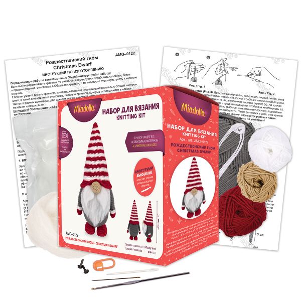 Набор для вязания игрушки Miadolla, Рождественский гном, AMG-0122
