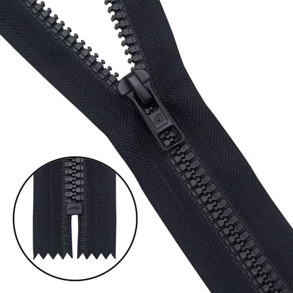 Молния трактор Arta Т6 (6 мм) 1 зам., н/раз., 16 см, (2075), A580 черный, НОВЫЙ МАТОВЫЙ ЗАМОК, уп.50 штук