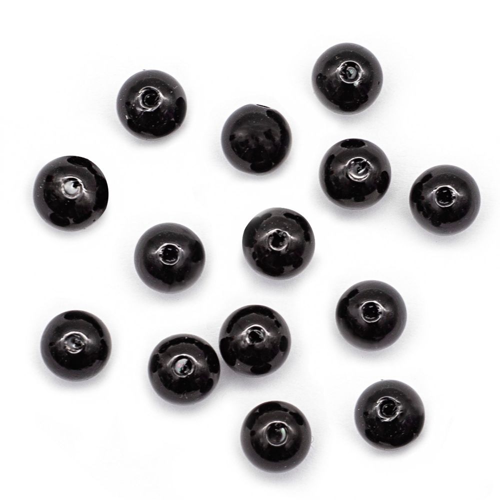 Бусины пластик (жемчуг) ⌀10 мм, 25 г, Astra&Craft, 046 NL черный