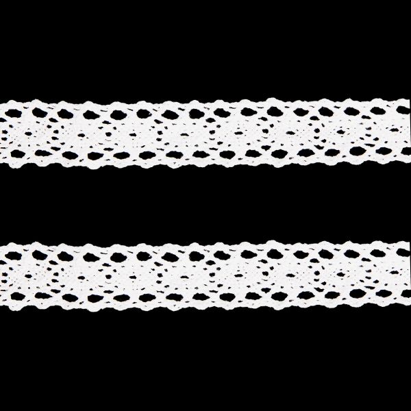 Кружево вязаное (тесьма) хлопковое 15 мм / 9.14 метров, неотбеленный