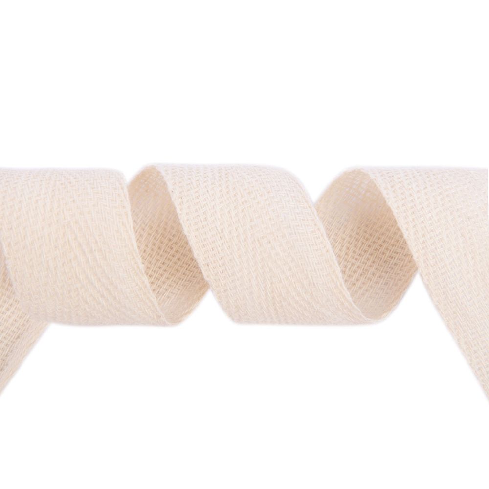 Тесьма (лента) киперная (100% х/б) 25 мм / 50 метров, суровый, Gamma ЛКЭ (25сх-50)