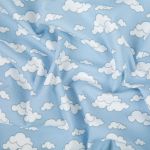 Ткань для пэчворка Peppy Молочные сны фланель, рулон 112 см / 5 метров, МС-19 голубой, Peppy