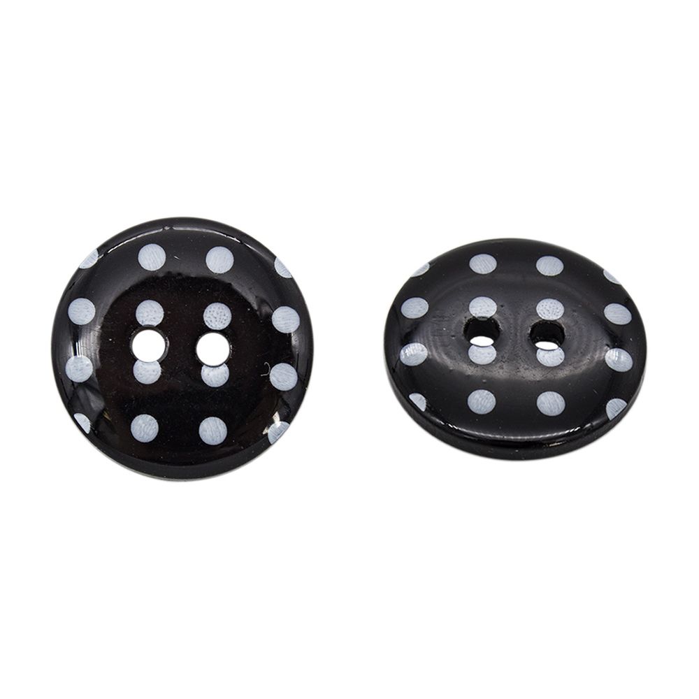 Пуговицы детские Горошек 28L (990 черно-белый) Q7125-FSS, 72 шт