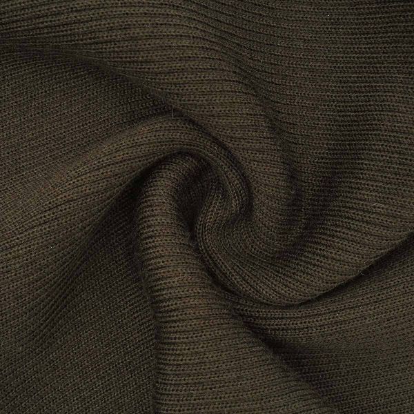 Полотно трикотажное тонкое по кругу (для шапок), 12 кл, 20 см / 2.9 метра, 2 сложения, 369/1 оливковый (хаки)