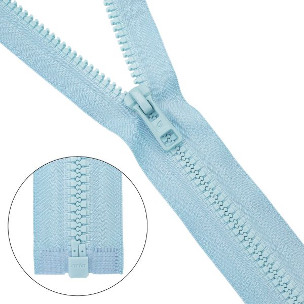 Молния трактор Arta Т6 (6 мм) 1 зам., разъем., 75 см, (2076), A143 св.голубой, НОВЫЙ МАТОВЫЙ ЗАМОК, уп.50 штук