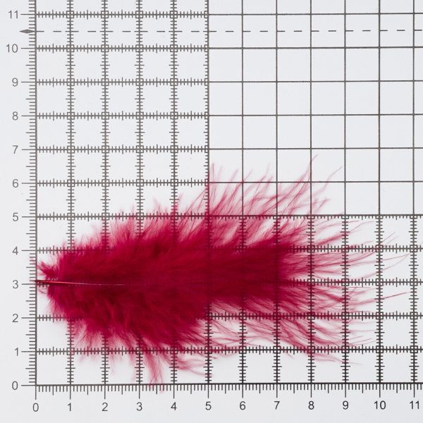 Перья декоративные 5-10см, 25 шт, бордо