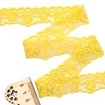 Кружево на сетке 23 мм, 6,8 м (±4 см), 012 желтый