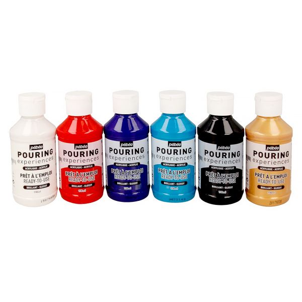 Краска акриловая для техники Флюид Арт в наборе 6 цв.х118 мл, 524601