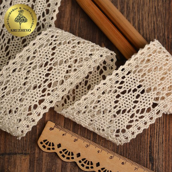 Кружево вязаное (тесьма) 40 мм, 6211 цв.01 молочный, 25м, Kruzhevo