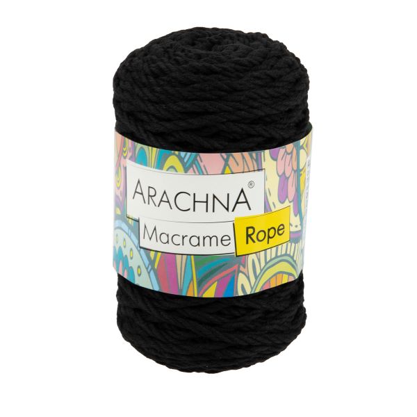 Пряжа Arachna Macrame Rope / уп.3 мот. по 120г, 54м, 110 черный