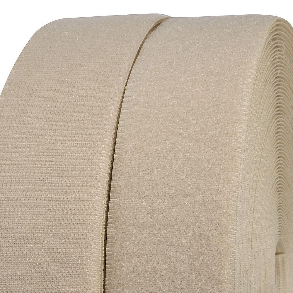 Лента контактная липучка (велкро) пришивная 50 мм / 25 метров, F291 бежевый, ПАРА (крючок+петля), качество "B" Лента контактная липучка (велкро) пришивная 50 мм / 25 метров, F291 бежевый, ПАРА (крючок+петля), качество "B"