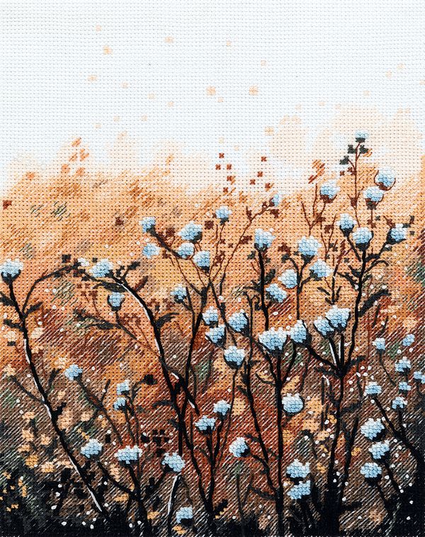 Набор для вышивания нитками Panna PS-7501, Поле на рассвете, 15.5х20.5 см