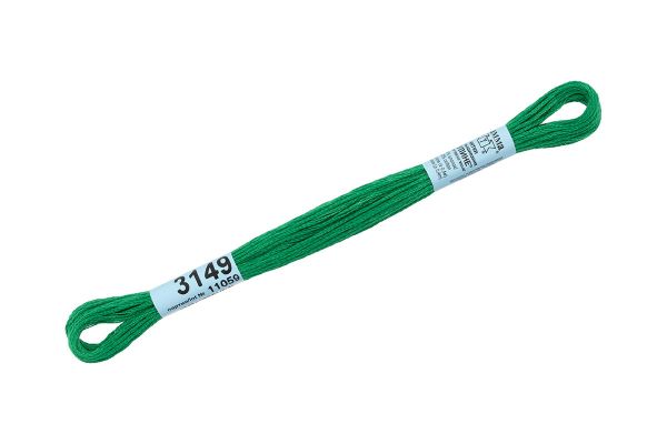 Мулине Gamma 100% хлопок, цв.3149 т.зеленый, 24 мотка по 8 метров