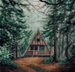 Набор для вышивания нитками Panna, Домик в лесу, 20х20 см