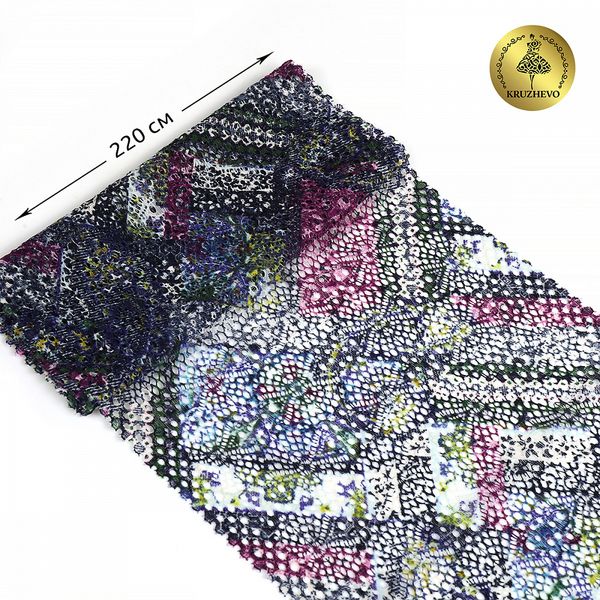 Кружево бельевое эластичное 220 мм / 10 м, 26, цв.мульти, Kruzhevo