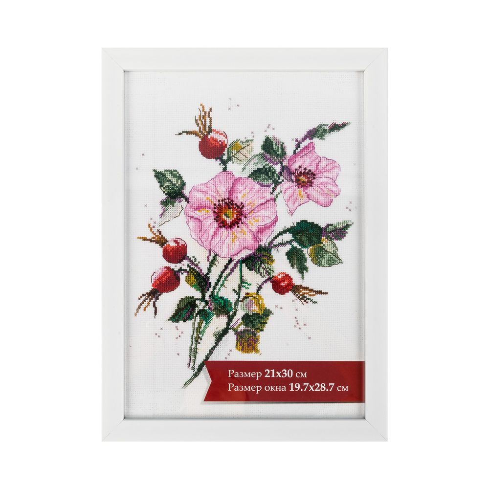 Рамка для картины (фото) пластик с оргстеклом 21х30 см, белый, Gamma ПРК-20