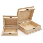 Заготовка для декорирования Шкатулка деревянная, сосна/фанера, 2 шт, 14.5х11.5х5см и 19.5х15.5х7см