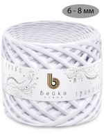 Пряжа трикотажная 1х300г, 100м, шир. 6-8 мм, 3001 белый /TOS/