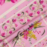 Ткань для пэчворка Peppy Весенний этюд, рулон 112 см / 5 метров, ВЭ-03 Панель розовый, Peppy