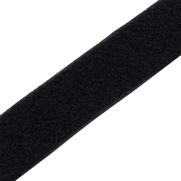 Лента контактная липучка (велкро) пришивная 50 мм / 25 метров, 30.9 г/м, черный, ПЕТЛЯ, качество 