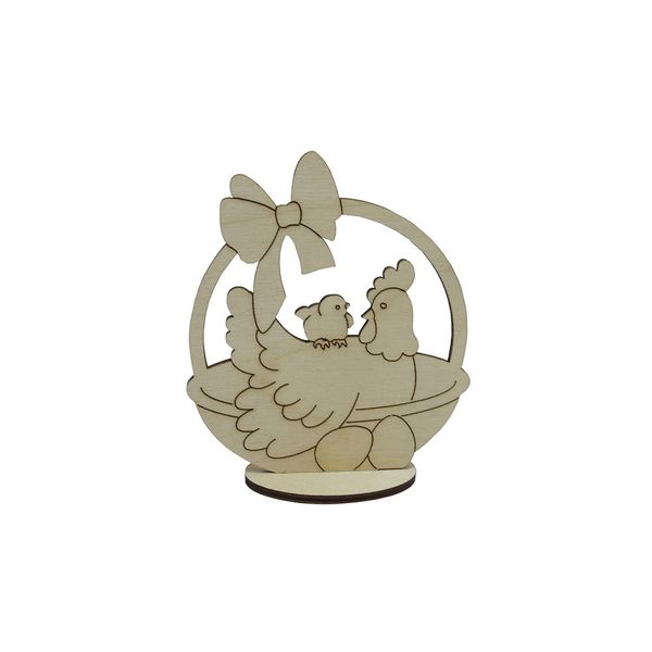 Заготовка из фанеры на подставке, 10х8.7 см, Курочка с цыпленком, 10х8.7, ВД-860 Mr.Carving