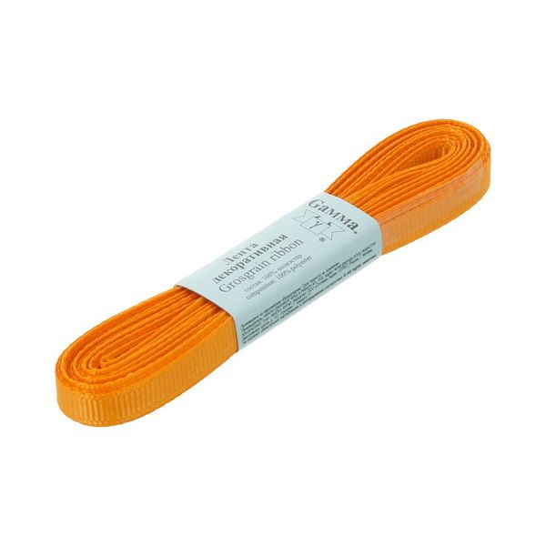 Лента репсовая нарезка 06.0 мм / 10 шт по 5.4 метра, 016 т.оранжевый, Gamma GR-06