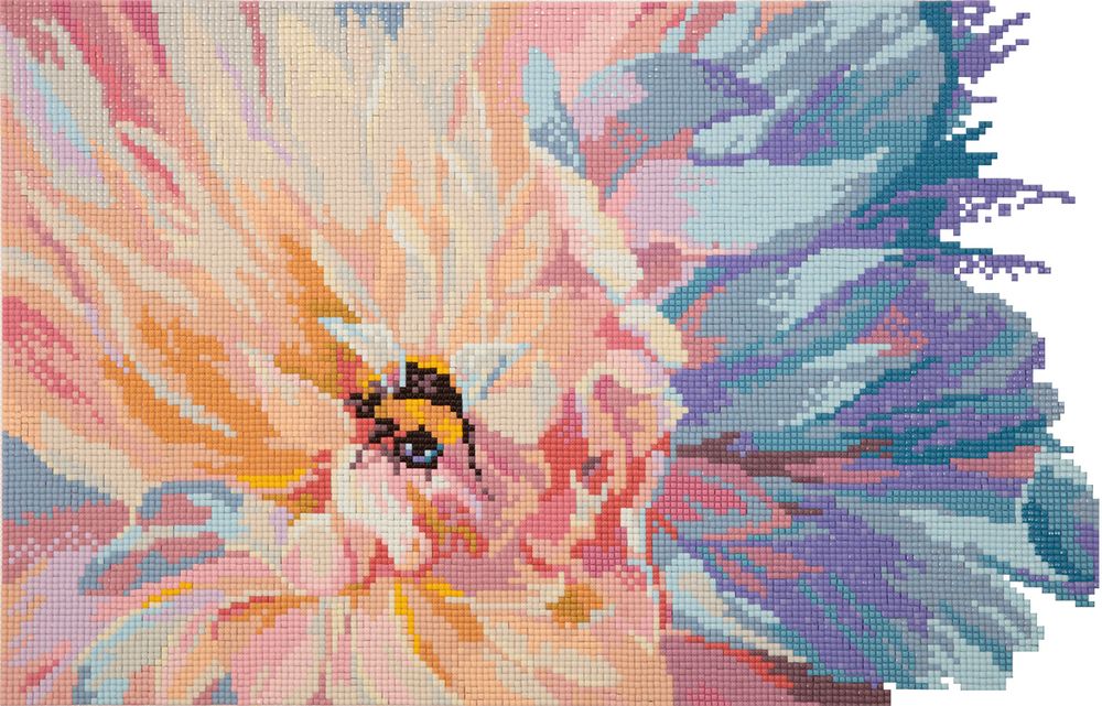 Алмазная (кристальная) мозаика Фрея ALVR-227, Шмель на пионе, 40х25 см