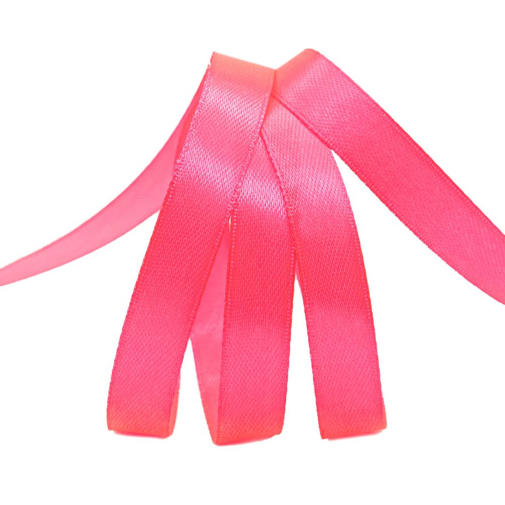 Лента атласная 1-сторонняя 12.0 мм / 22.86±1 метров, 013 яр.розовый, неон, Globus