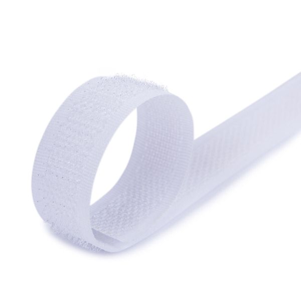 Лента контактная липучка (велкро) пришивная 16 мм / 25 метров, белый, Gamma LG-16NEK, КРЮЧОК, качество 