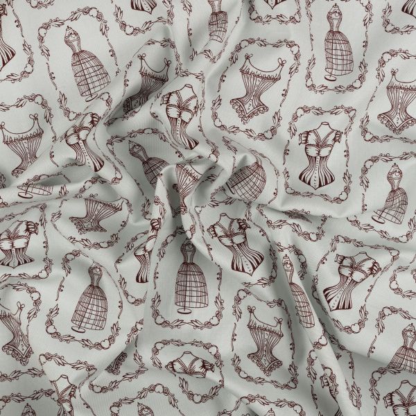 Ткань для пэчворка Peppy Век моды, рулон 112 см / 5 метров, ВМ-16 серый, Peppy