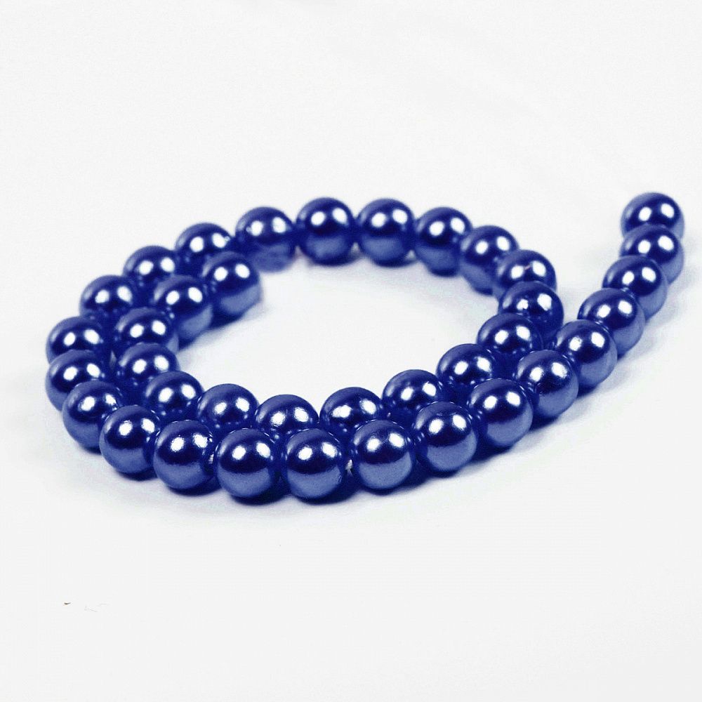 Бусины пластик (перламутр) ⌀6 мм, цв.A33 синий, уп.500г (4838 шт), Magic4Hobby