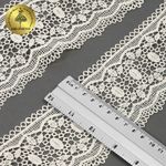 Кружево гипюр (плетёное) 80 мм, матовая нить TBY.0618, цв.F102 молочный уп.13.71м, Kruzhevo
