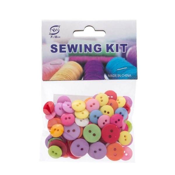 Пуговицы пластиковые 11 мм х 60 шт / 15 мм х 40 шт, 23619