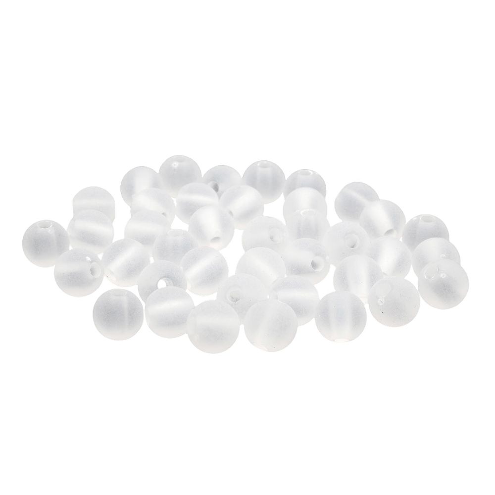 Бусины пластик ⌀10 мм, полупрозрачные матовые, 20 г, 35±3 шт, Astra&Craft, 033 прозрачный