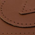 Набор заплаток пришивных из кожи, круг, квадрат, треугольник, овал 6см, с перфорацией, 4 шт (02 светло-коричневый), 9723