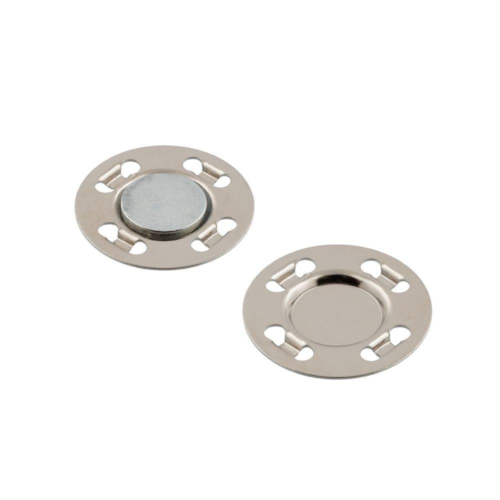 Кнопка пришивная магнитная металл ⌀25 мм, 5 шт, 01 никель, Gamma KL-25G