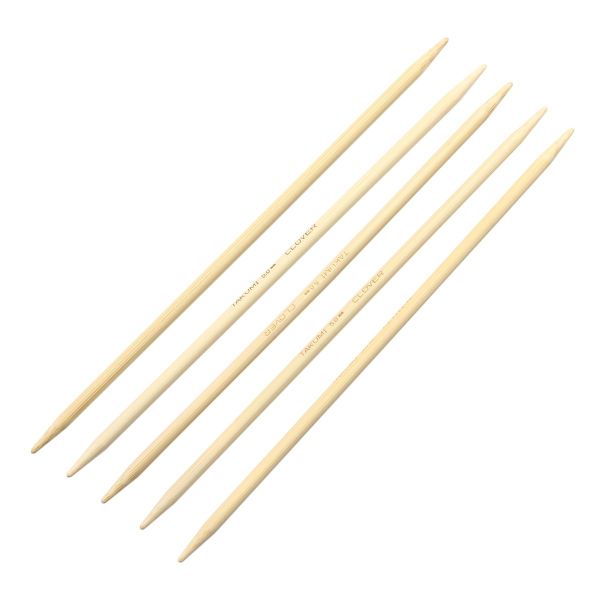 Спицы чулочные Clover ⌀5,0 мм, 20 см, 5 шт, бамбук