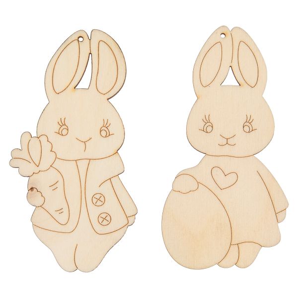 Заготовка из фанеры набор подвесок Зайчики 5х9х0.3 см, Mr.Carving ВД-1228