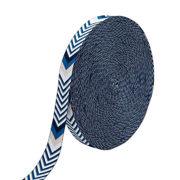 Стропа (ременная лента) 38 мм / 45.72 метра, [38.82 г/пог.м], с принтом 2-сторонняя, D149 черный/синий, 3Al354