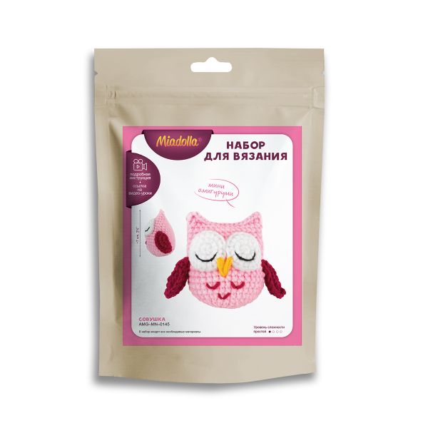 Набор для вязания игрушки Miadolla AMG-MN-0145, Совушка, 7 см