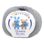 Пряжа Astra Premium (Астра Премиум) Амигуруми / уп.6 мот. по 50 г, 175 м, 169 серый